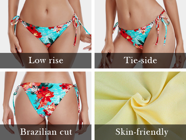 Cheeky High Cut Side Tie Bikini Bottom-033