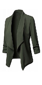 B0DBH6K3N7 Womens Casual Open-Front Cardigan  Long Sleeve Business Formal Coat