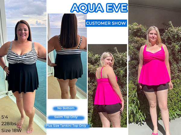 Aqua Eve tankini tops for women swimwear top only