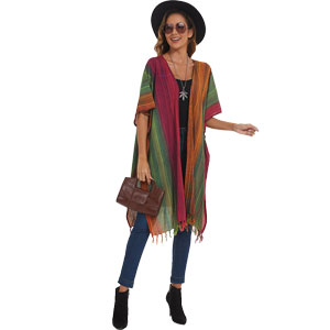 rainbow stripe print kimono