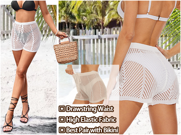 women summer crochet shorts