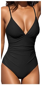 B0D7BRL9CW Women Sexy  One Piece Cheeky Adjustable Straps Loose Leakproof Tummy Control Swimsuit