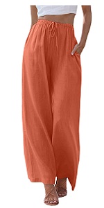 B0D63765VW Women High Waisted Wide Leg Pants Drawstring Trousers Flowy Loose Long Leg Pockets Pants