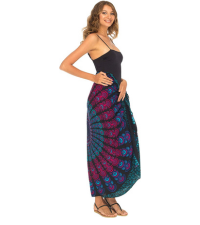 SHU-SHI Womens Sarong Beach Swimsuit Cover Up Mandala Peacock Bikini Wrap &amp;amp;amp; Clip