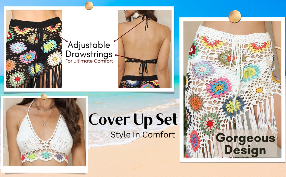 Crochet cover up features