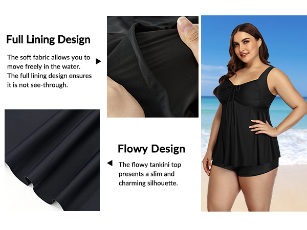 yonique plus size tankini