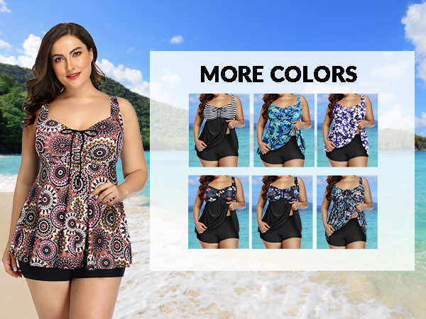 plus size swimsuit tankini with shorts