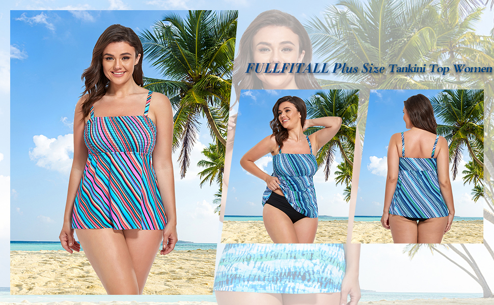 women plus size tankini swimsuit