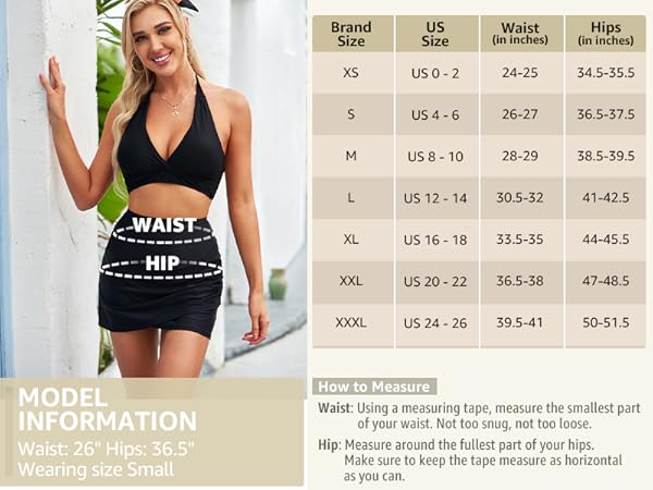 size reference of womens swim bottom