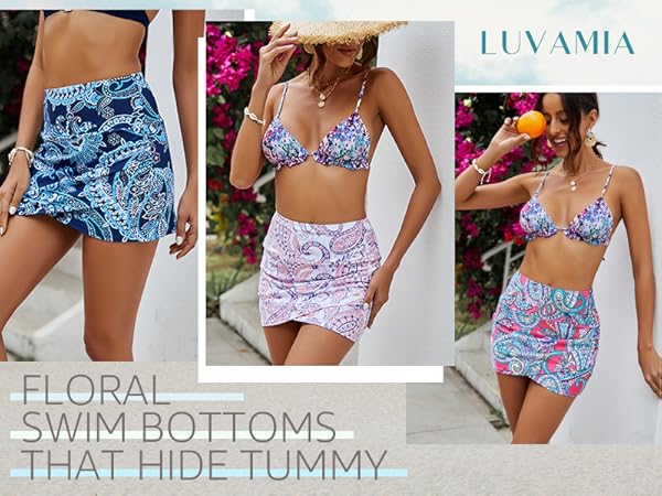 floral swim skirt for women