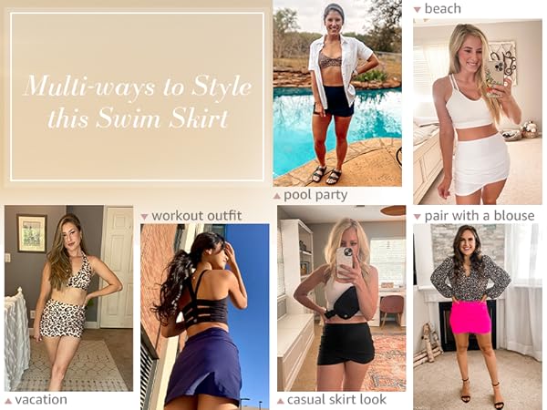 multi-ways styling the swim skirt