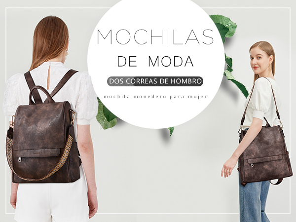 Mochila de cuero para mujer