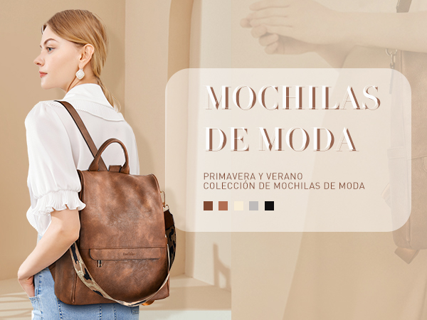 Mochila de cuero para mujer