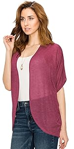 Kimono Style Women''s Short Sleeve Open-Front Batwing Cardigan Loose fit