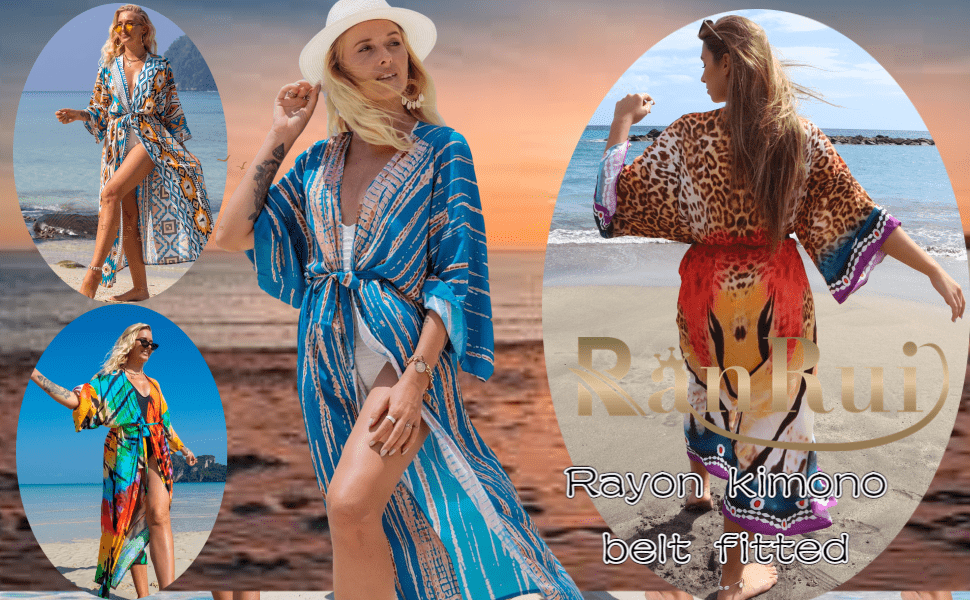 long boho duster tie dye summer cardigans cover ups for swimwear women kimono with print