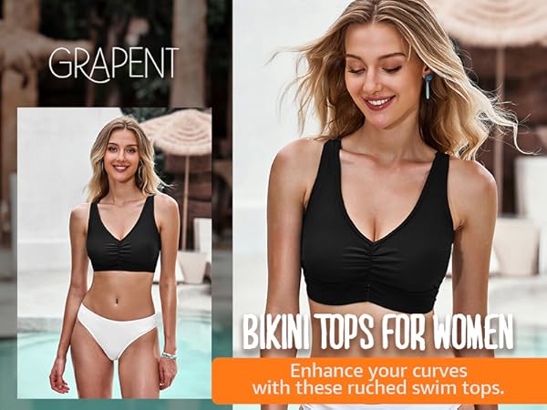 ruched bikini tops for women SWDFBFD