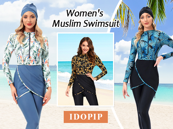 Muslim Swimsuit for Women Burkini Swimsuit Islamic Modest Swimsuit Rash Guard Full Body Swim Suit