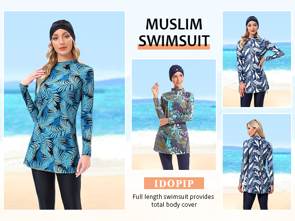 Muslim Swimsuit for Women Burkini Swimsuit Islamic Modest Swimsuit Rash Guard Full Body Swim Suit