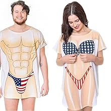 american flag stars & stripes couples funny bikini coverup tshirt