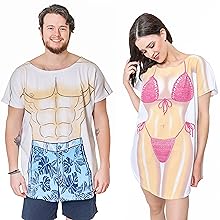 Classic couples funny bikini coverup tshirt