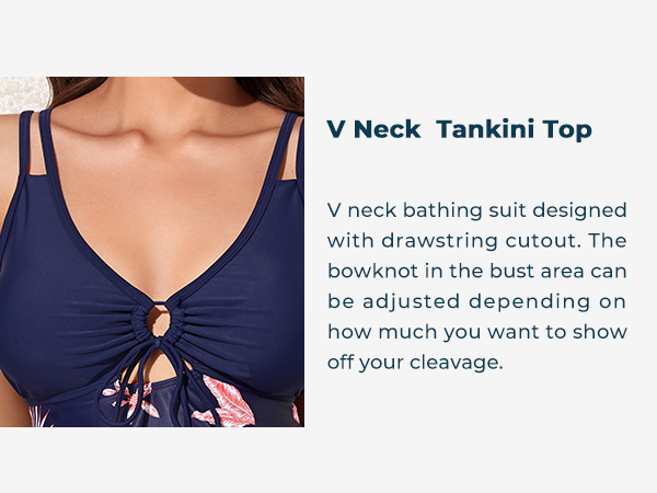 V Neck  Tankini Top