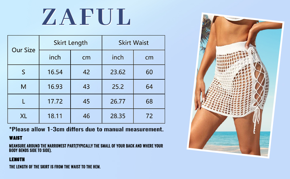 crochet cover up skirt hollow out beach bikini drawstring swimsuits knit zaful summer hawaii 