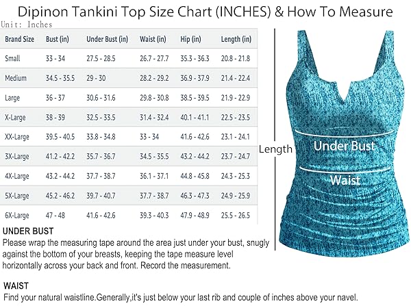 Dipinon women tankini v neck tummy control tankini tops swimsuit tops bathing suit top swimwear top