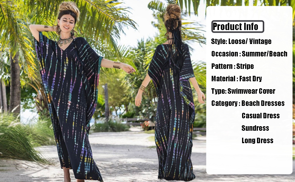 UbetterM Summer Casual Long Dress 