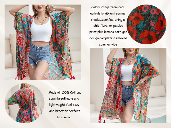 Boho Lightweight Kimono Cardigans for Summer