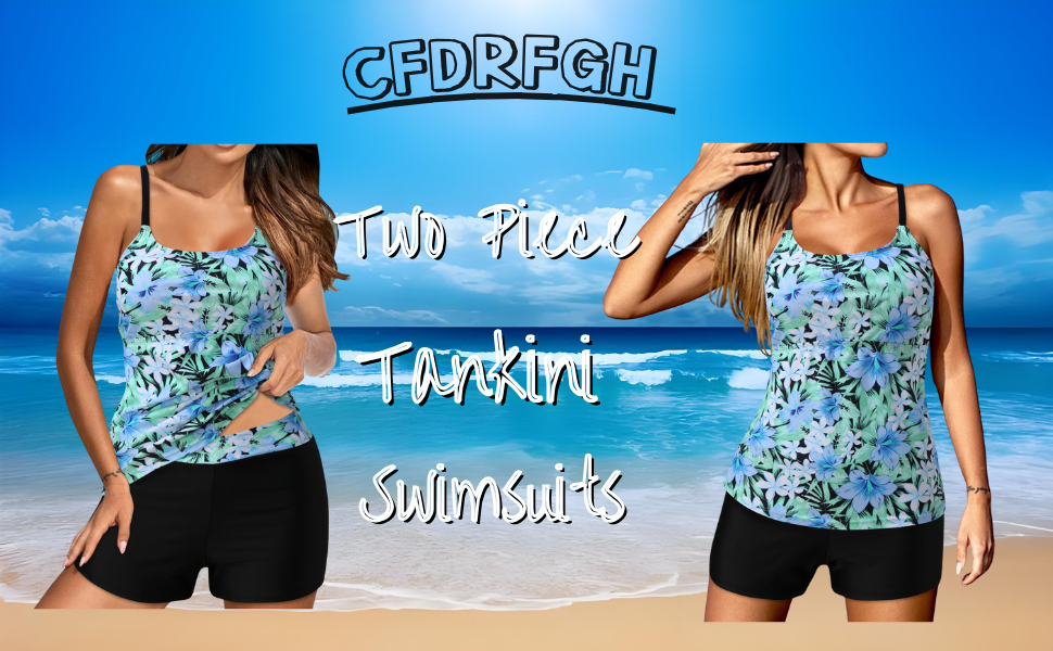 two piece tankini swimsuit