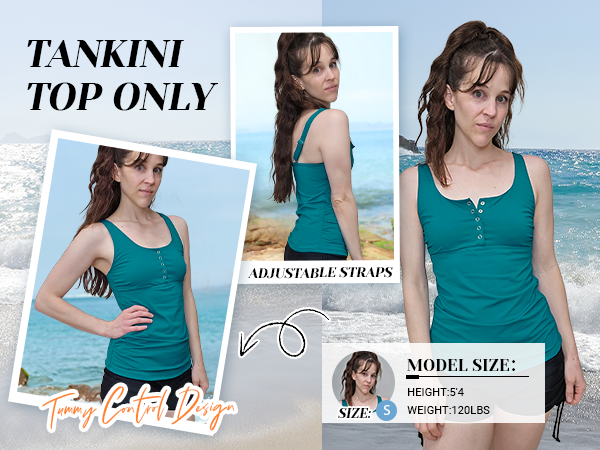 tank tankini top tummy control swim tank top