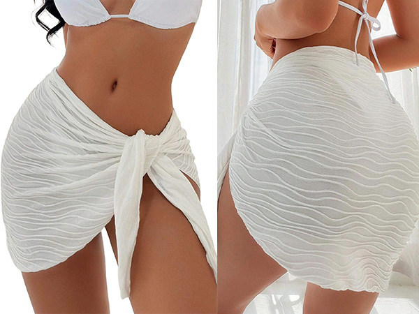 white bikini coverup skirt