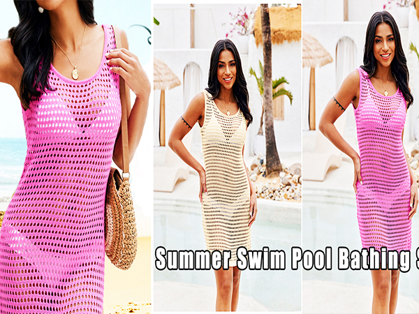 women swimsuit crochet swim cover up 