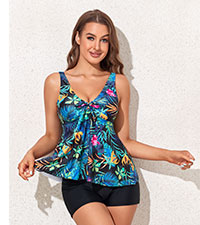 Tankini Swimsuit Tummy Control Twist Front