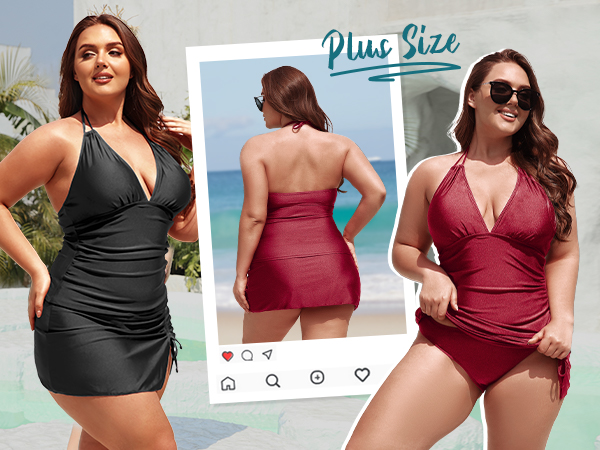 women plus size tankini swimsuits