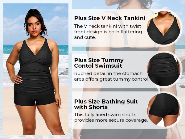 shorts tankini set tankiniii  tank bulid-in bra