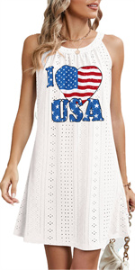 I love USA Flag printed Dress for women summer dress