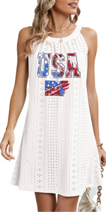 American flag dress with USA Letters Dress for women