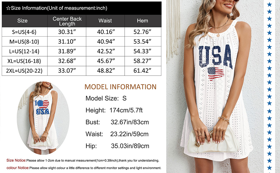 Sundresses for Women 2024 American Flag Printed Tank Top Beach Cover Up Dress