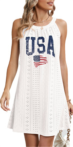 USA Flag printed dress for women sundresses