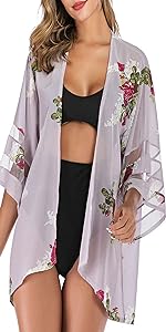 3/4 Bell Sleeve Floral Kimono