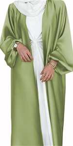 Kaftans Women Full Length Muslim Long Sleeve Flowy Maxi Dress Islamic Evening Gown+Hijab Scarf