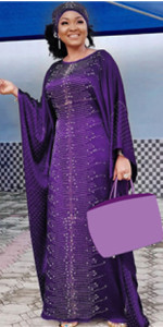 Kaftans Women Full Length Muslim Long Sleeve Flowy Maxi Dress Islamic Evening Gown+Hijab Scarf