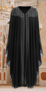 Women''s Dubai Muslim Dress Abaya Kaftan Luxury Rhinestones Dress and Robe, 2pcs Set