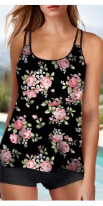 Floral Print Flowy Blouson Bathing Suit