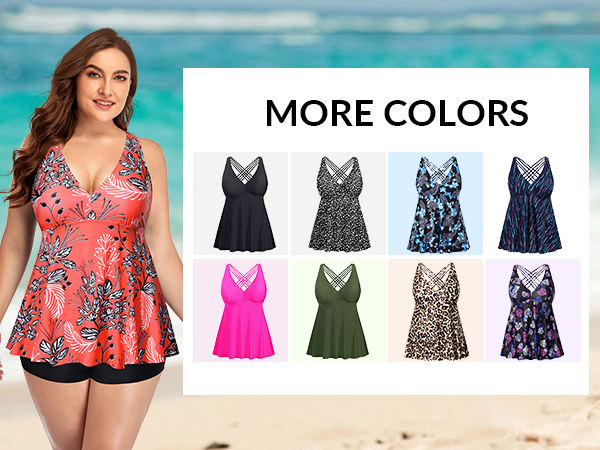 plus size flowy tankini swim top