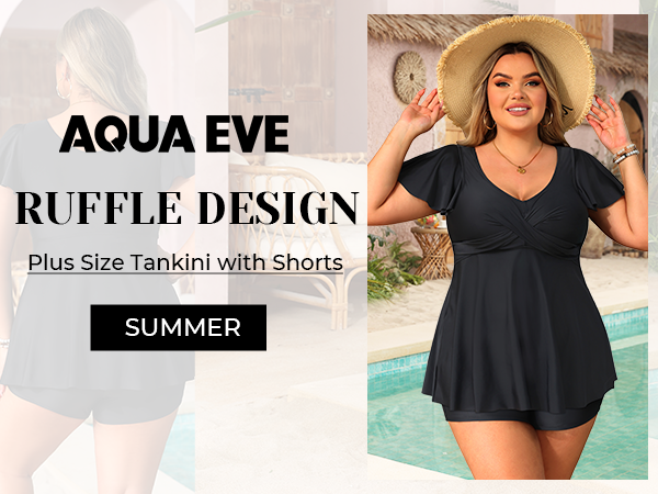 plus size tankini swimsuit with shorts