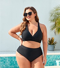 Aqua Eve Plus Size Two Piece Bathing Suits for Women High Waisted Bikini Set