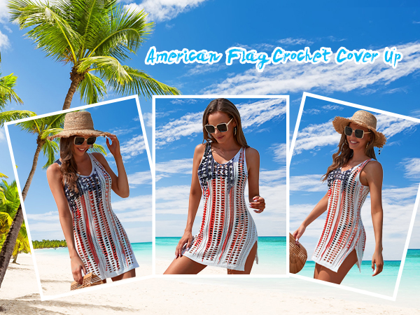 American Flag Crochet Cover Up