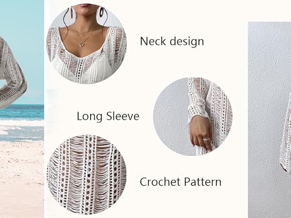 details of this crochet beach dress